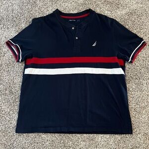 Nautica Men's Polo in Navy with Red and White Accents